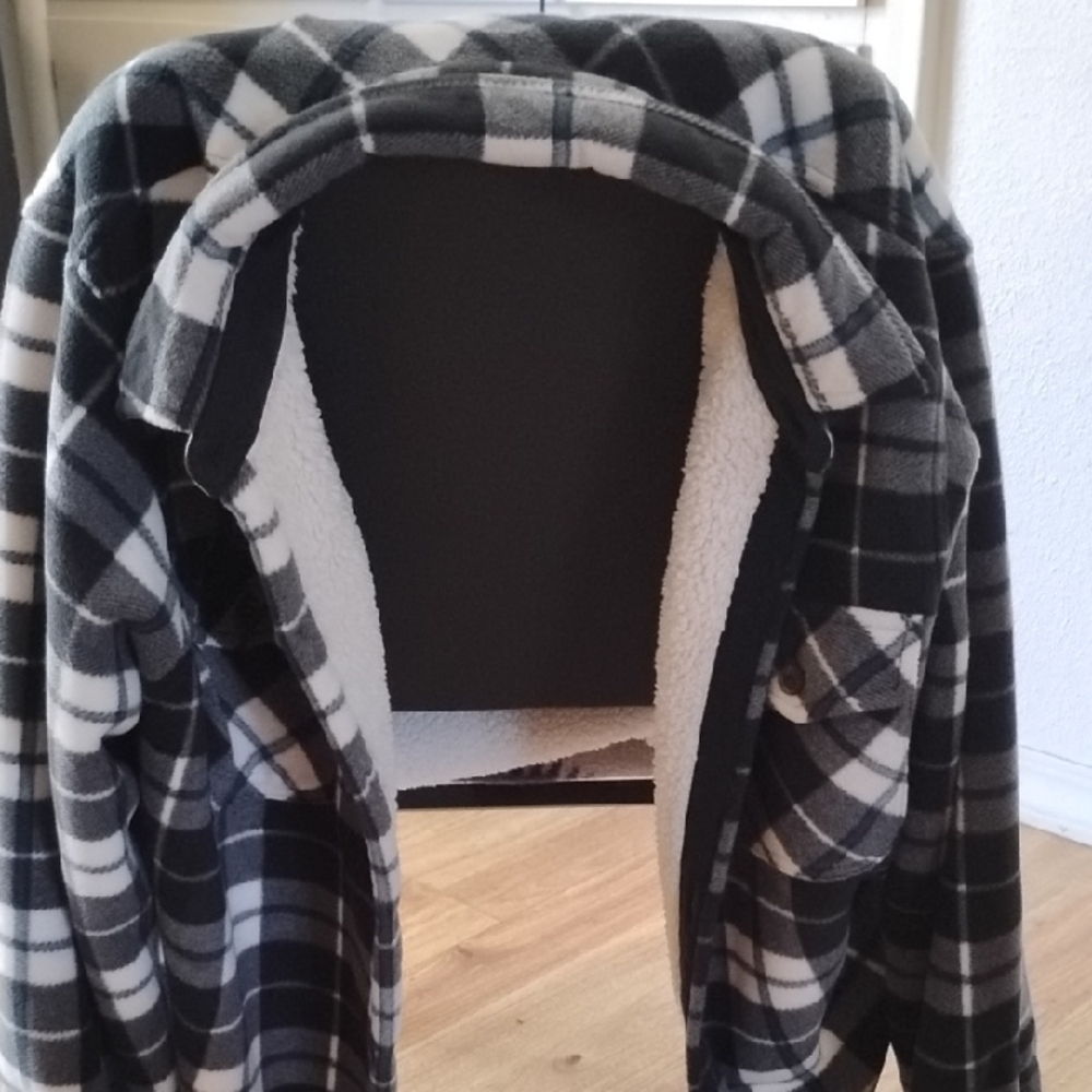 Men's Black and White Plaid Sweater